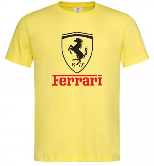 Мужская футболка Logo Ferrari Лимонный фото