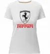 Женская премиум футболка Logo Ferrari Белый Женская премиум футболка Logo Ferrari Белый фото