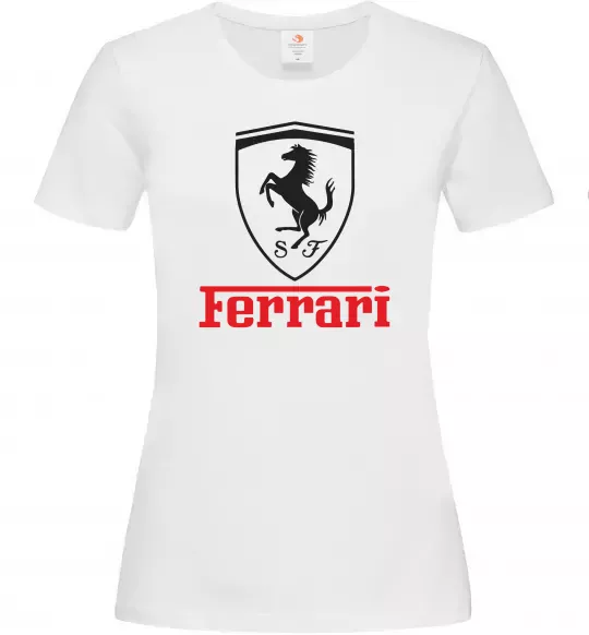 Женская футболка Logo Ferrari Белый фото
