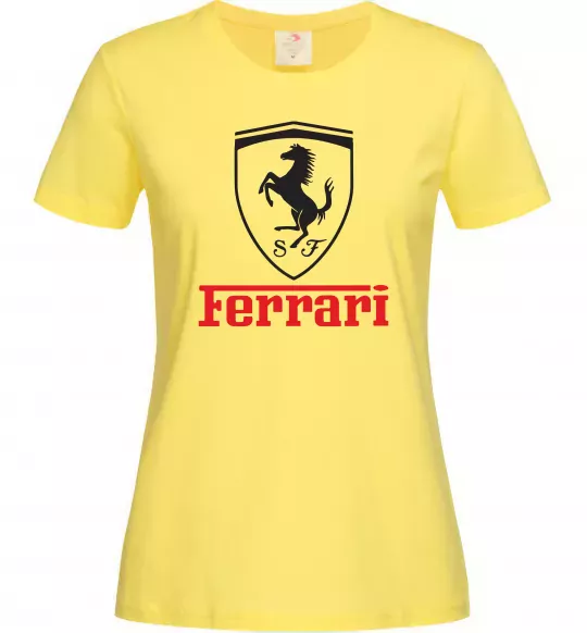 Женская футболка Logo Ferrari Лимонный фото