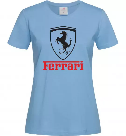 Женская футболка Logo Ferrari Голубой фото