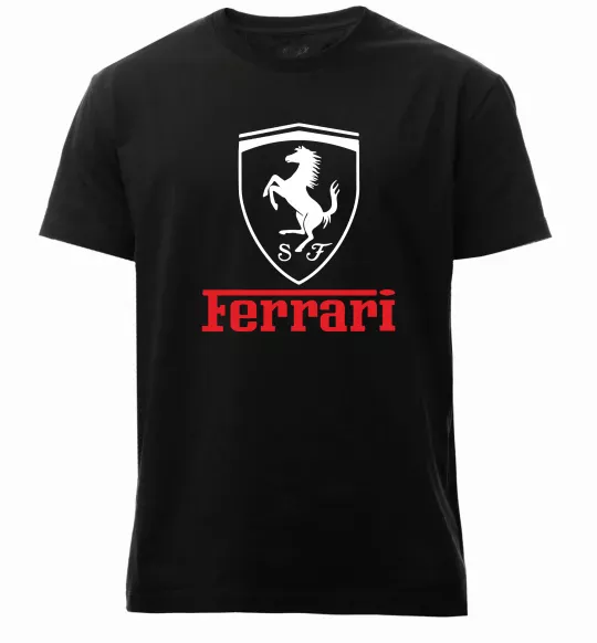 Мужская премиум футболка Logo Ferrari Черный фото