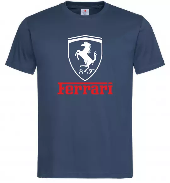 Мужская футболка Logo Ferrari Темно-синий фото