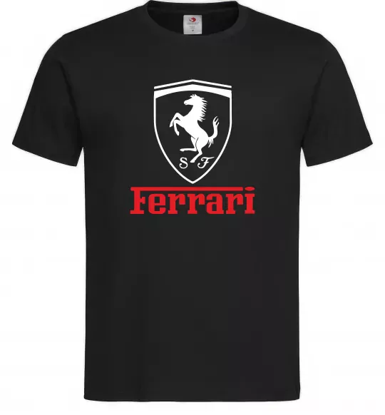 Мужская футболка Logo Ferrari Черный фото