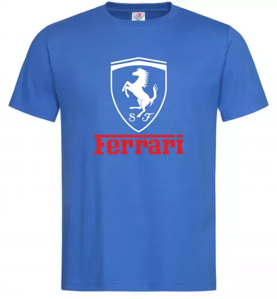 Мужская футболка Logo Ferrari Ярко-синий фото