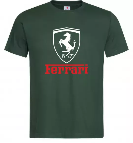 Мужская футболка Logo Ferrari Темно-зеленый фото