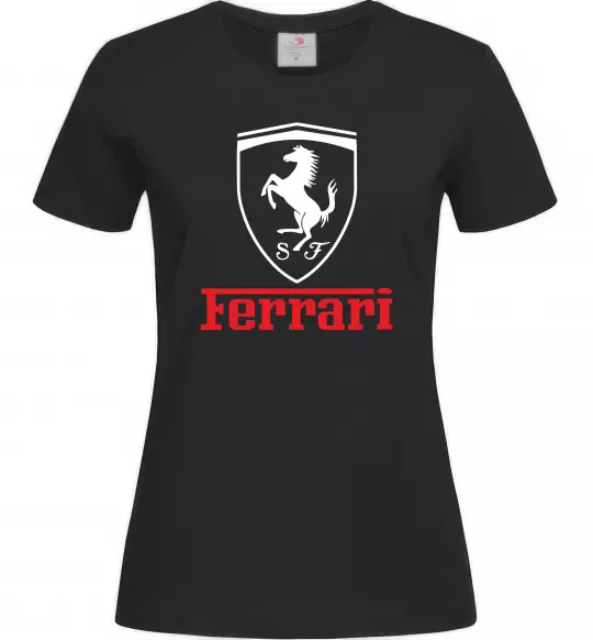 Женская футболка Logo Ferrari Черный фото
