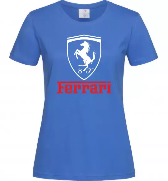 Женская футболка Logo Ferrari Ярко-синий фото