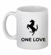 Чашка керамічна Ferrari one love Білий фото