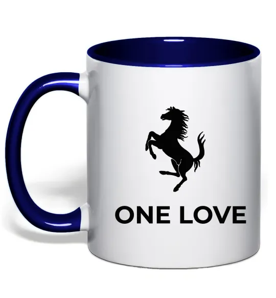 Чашка с цветной ручкой Ferrari one love Глубокий темно-синий фото