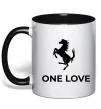 Чашка с цветной ручкой Ferrari one love Черный фото