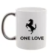 Чашка с цветной ручкой Ferrari one love Серебро фото