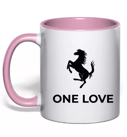Чашка с цветной ручкой Ferrari one love Нежно розовый фото