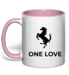 Чашка с цветной ручкой Ferrari one love Нежно розовый фото