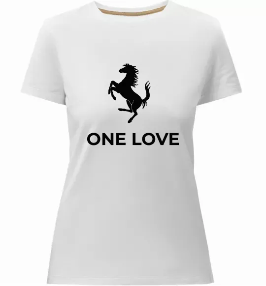 Жіноча преміум футболка Ferrari one love Білий фото