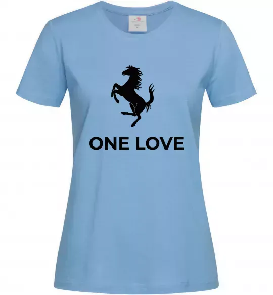 Жіноча футболка Ferrari one love Блакитний фото