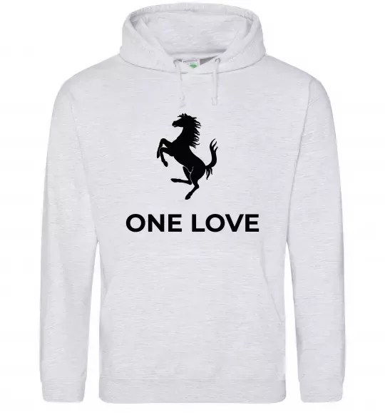 Чоловіча толстовка (худі) Ferrari one love Сірий меланж фото