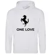 Женская толстовка (худи) Ferrari one love Серый меланж фото