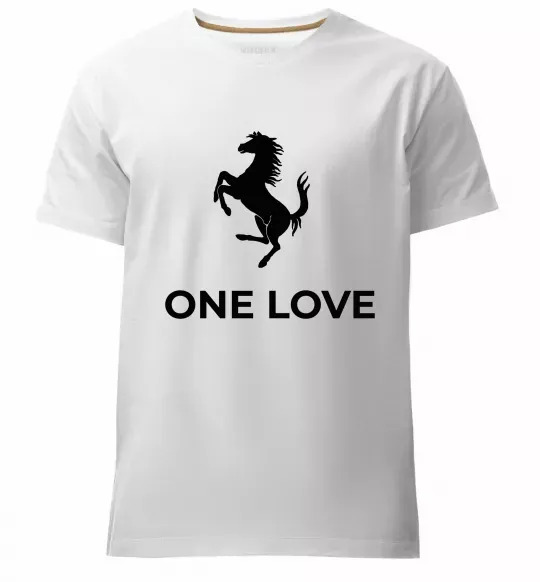 Мужская премиум футболка Ferrari one love Белый фото