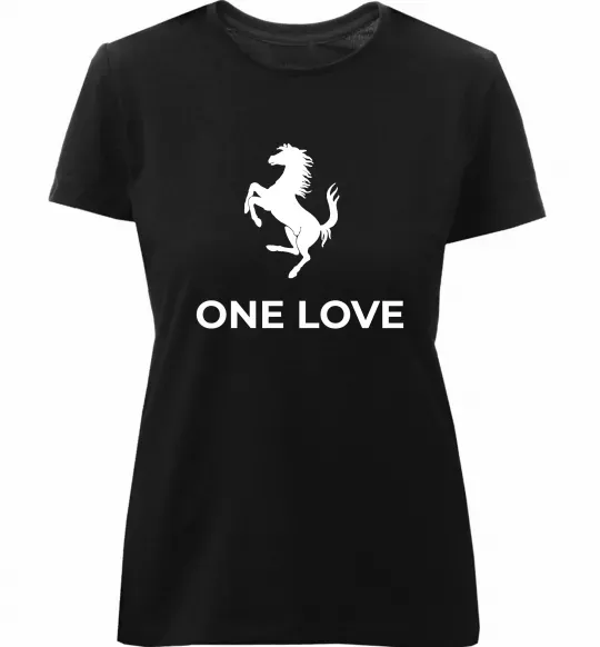 Жіноча преміум футболка Ferrari one love Чорний фото