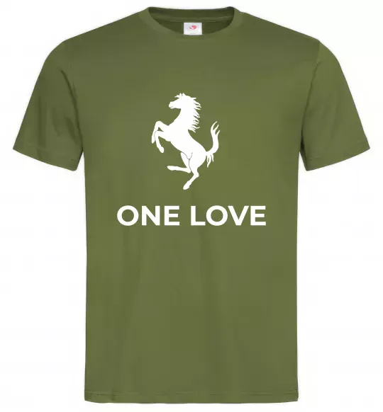 Мужская футболка Ferrari one love Оливковый фото