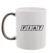 Чашка с цветной ручкой Fiat напис Серебро фото
