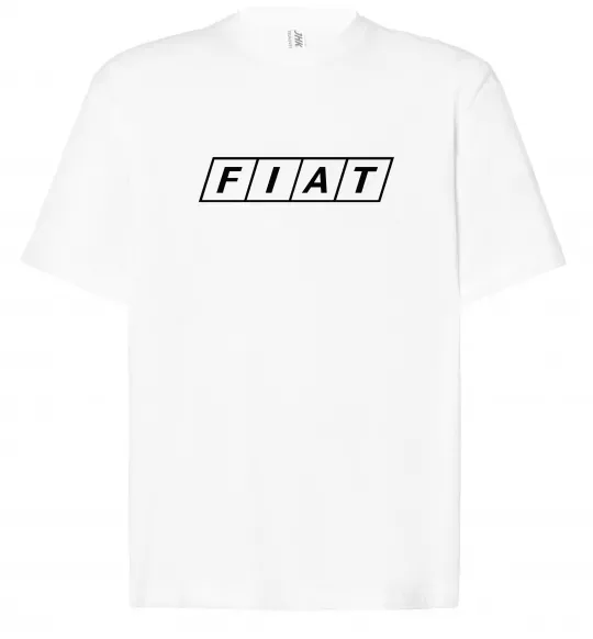 Футболка Оверсайз Fiat напис Белый фото
