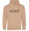 Мужская толстовка (худи) Fiat напис Песочный Мужская толстовка (худи) Fiat напис Песочный фото
