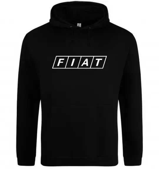 Мужская толстовка (худи) Fiat напис Черный фото