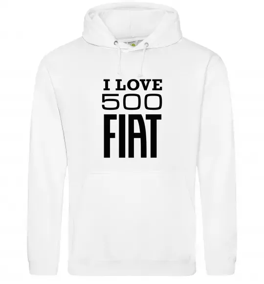 Чоловіча толстовка (худі) Love Fiat 500 Білий фото