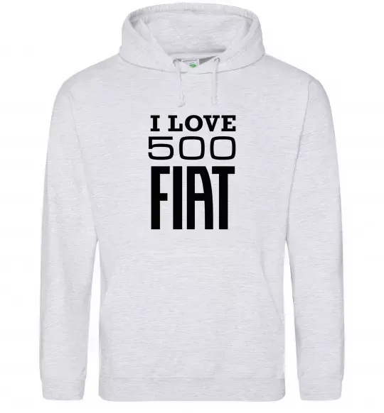 Чоловіча толстовка (худі) Love Fiat 500 Сірий меланж фото