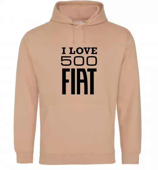Чоловіча толстовка (худі) Love Fiat 500 Пісочний фото