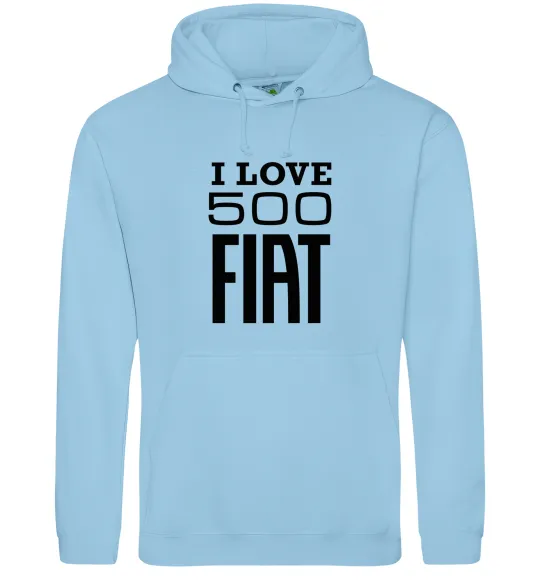Мужская толстовка (худи) Love Fiat 500 Голубой фото