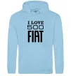 Мужская толстовка (худи) Love Fiat 500 Голубой Мужская толстовка (худи) Love Fiat 500 Голубой фото