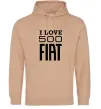 Женская толстовка (худи) Love Fiat 500 Песочный фото