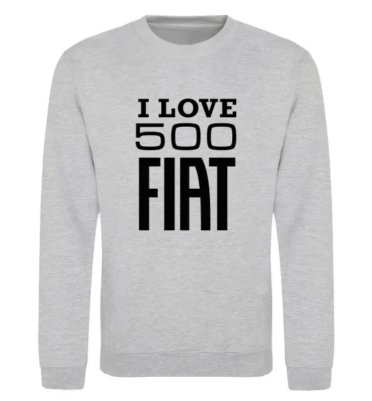 Свитшот Love Fiat 500 Серый меланж фото