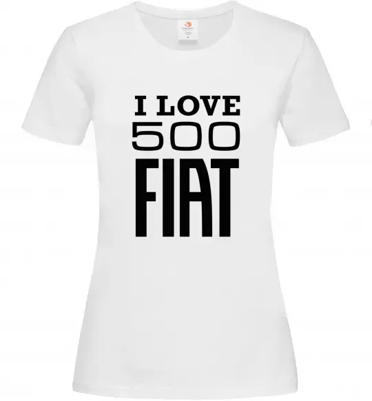 Женская футболка Love Fiat 500 Белый фото