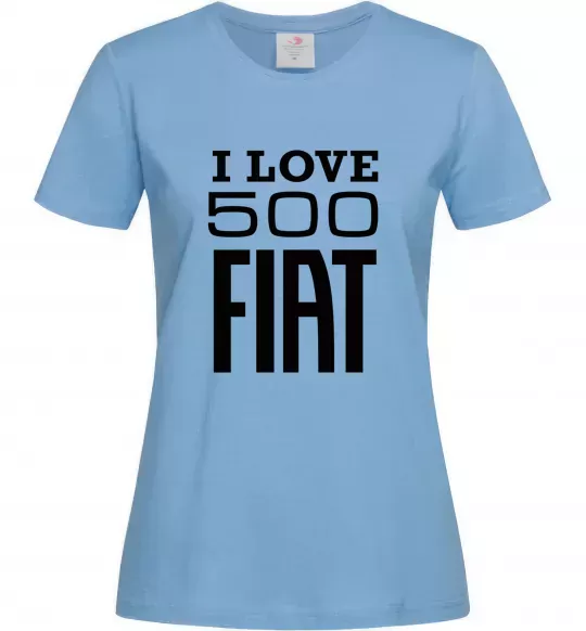 Женская футболка Love Fiat 500 Голубой фото