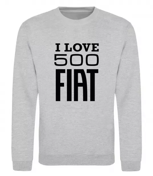 Світшот Love Fiat 500 Сірий меланж фото