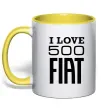 Чашка з кольоровою ручкою Love Fiat 500 Сонячно жовтий фото
