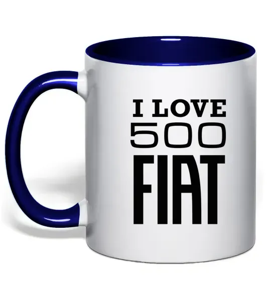 Чашка з кольоровою ручкою Love Fiat 500 Глибокий темно-синій фото