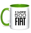 Чашка с цветной ручкой Love Fiat 500 Лаймовый фото