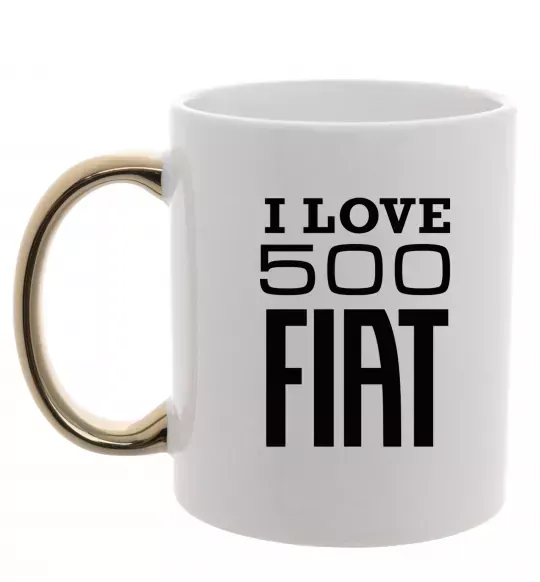 Чашка з кольоровою ручкою Love Fiat 500 Золото фото