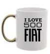 Чашка з кольоровою ручкою Love Fiat 500 Золото фото