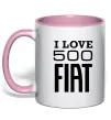 Чашка з кольоровою ручкою Love Fiat 500 Ніжно рожевий фото