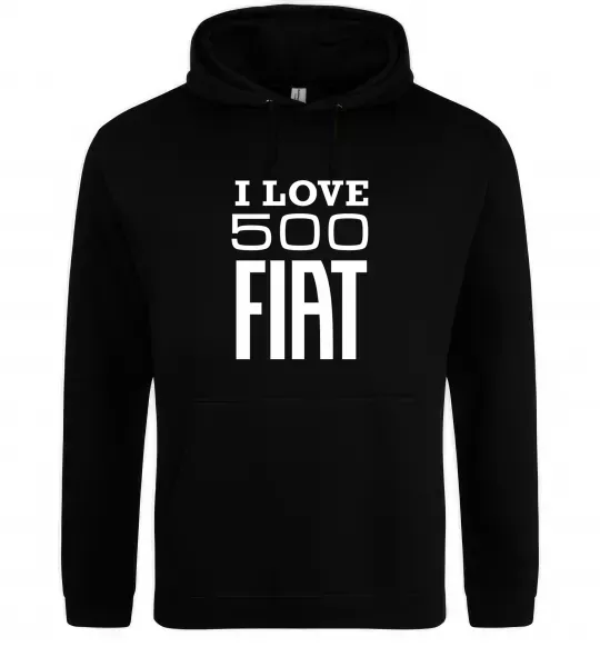 Женская толстовка (худи) Love Fiat 500 Черный фото