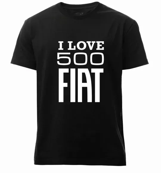 Мужская премиум футболка Love Fiat 500 Черный фото