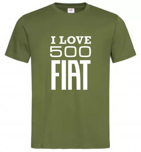 Чоловіча футболка Love Fiat 500 Оливковий фото
