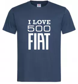Чоловіча футболка Love Fiat 500 Темно-синій фото