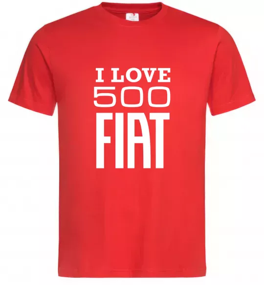 Чоловіча футболка Love Fiat 500 Червоний фото